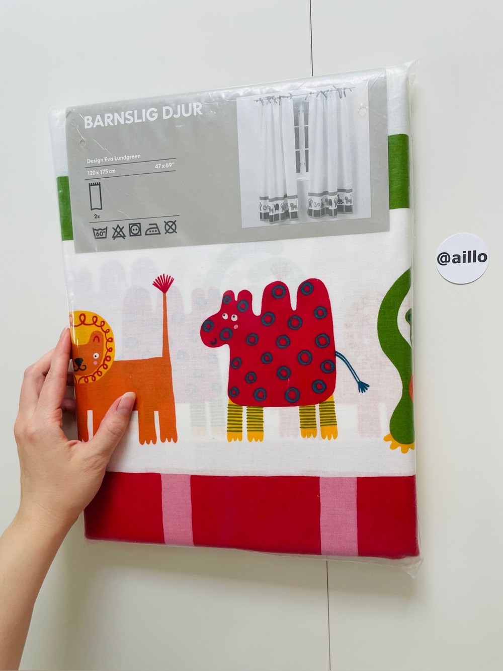 IKEA 1 Set BARNSLIG DJUR Curtains